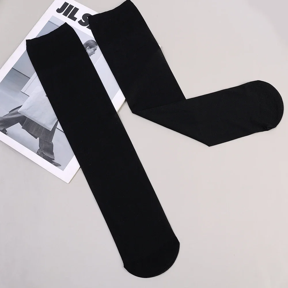 Women Silk Thin Knee Socks Transparent Elastic Ladies Spring Summer Stockings Girls Breathable Lolita JK Cute Nylon Long Socks