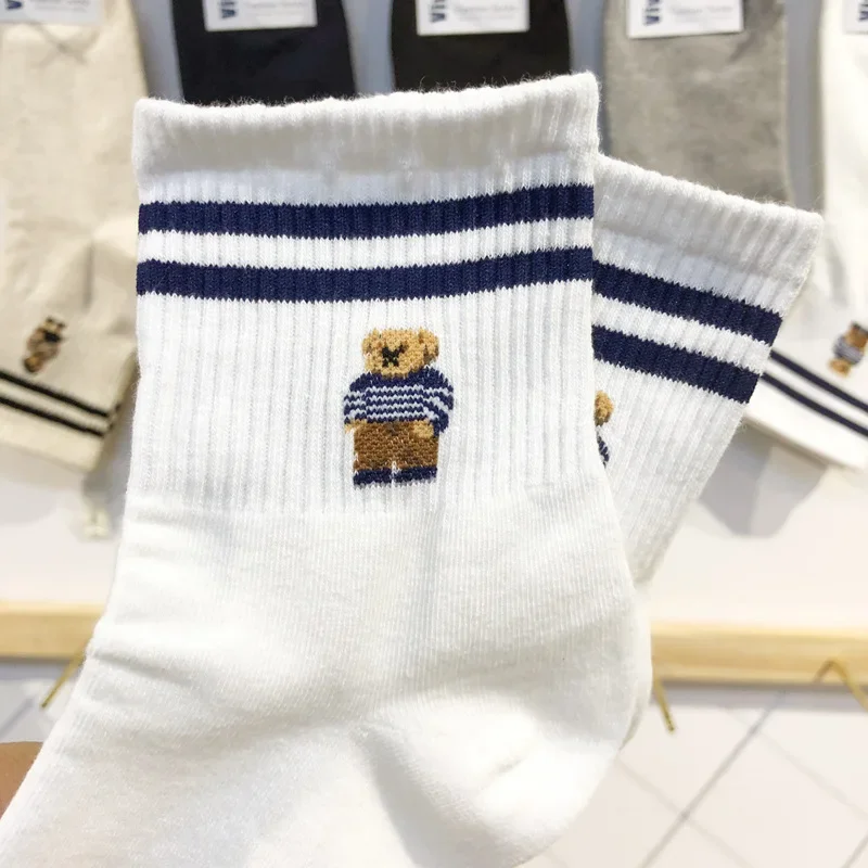 Good Quality Cartoon Elegant Lady Bear Women's Cute Socks Cotton Harajuku Style Woman Novelty Breathable Sox Christmas Gifts