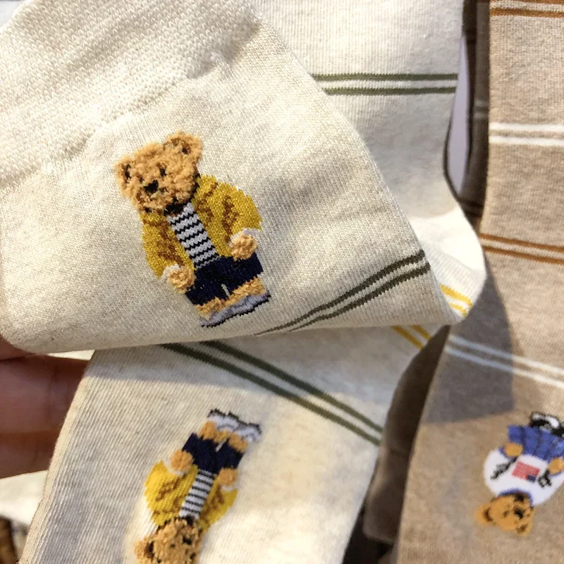 Good Quality Cartoon Elegant Lady Bear Women's Cute Socks Cotton Harajuku Style Woman Novelty Breathable Sox Christmas Gifts