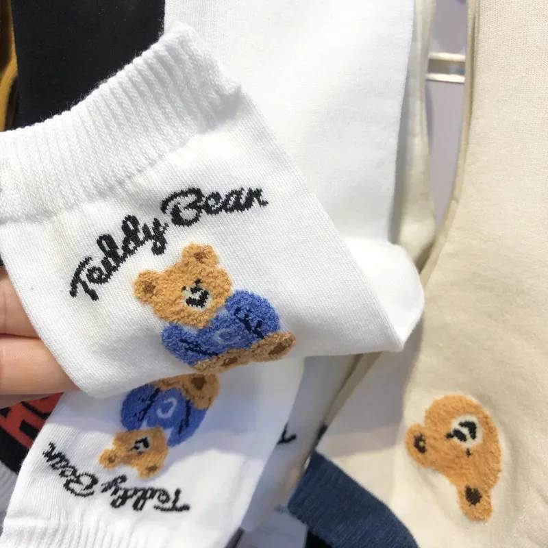 Good Quality Cartoon Elegant Lady Bear Women's Cute Socks Cotton Harajuku Style Woman Novelty Breathable Sox Christmas Gifts