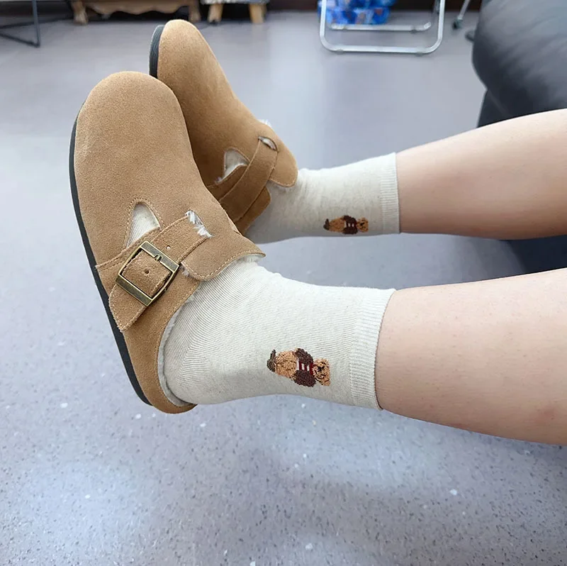Good Quality Cartoon Elegant Lady Bear Women's Cute Socks Cotton Harajuku Style Woman Novelty Breathable Sox Christmas Gifts