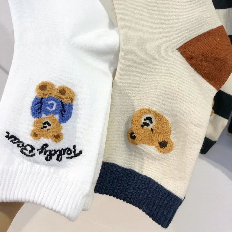 Good Quality Cartoon Elegant Lady Bear Women's Cute Socks Cotton Harajuku Style Woman Novelty Breathable Sox Christmas Gifts