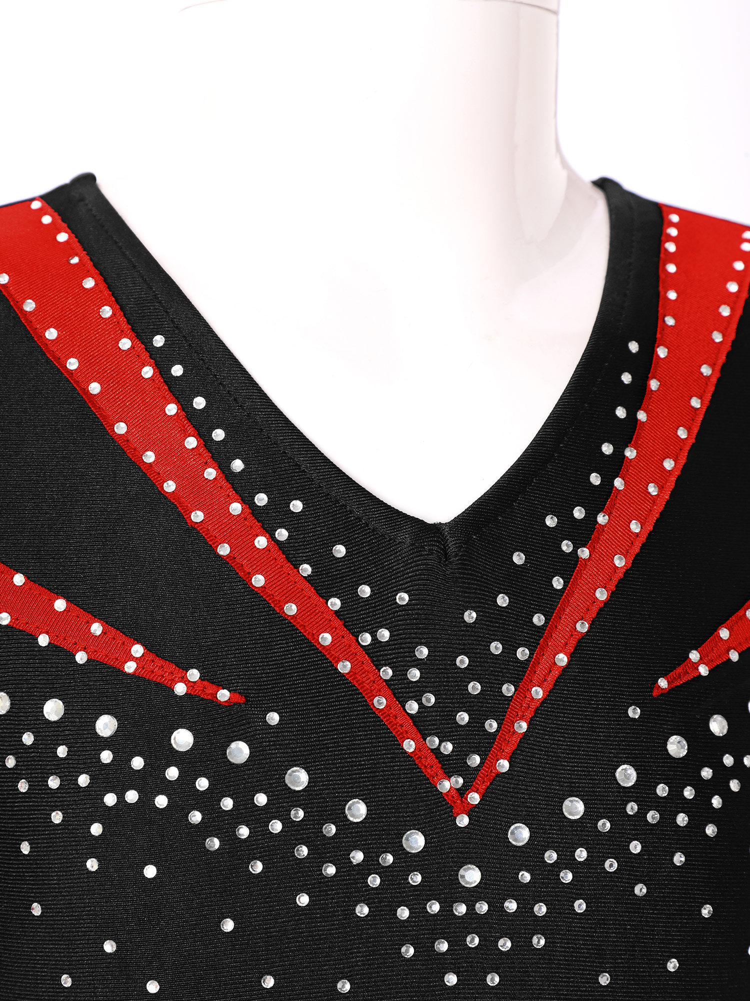Children Gymnastics Ballet Dance Leotard Set Shiny Rhinestone Long Sleeve Jumpsuit with Shorts Outfits for Girls Sport Dance
