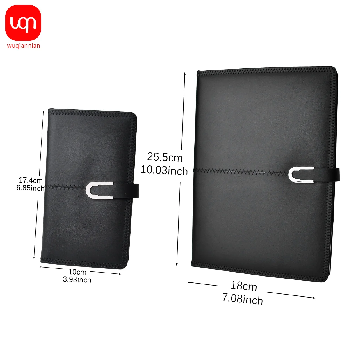 WQN-A6/B5 Leather Business Notebook, 3 Colors, 108 Pages, Diary Agenda, Organized Student Stationery