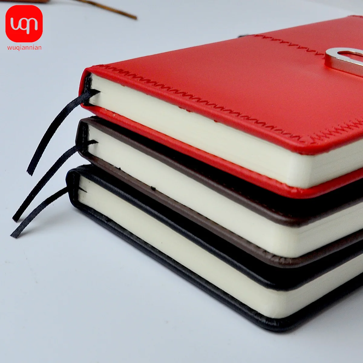 WQN-A6/B5 Leather Business Notebook, 3 Colors, 108 Pages, Diary Agenda, Organized Student Stationery