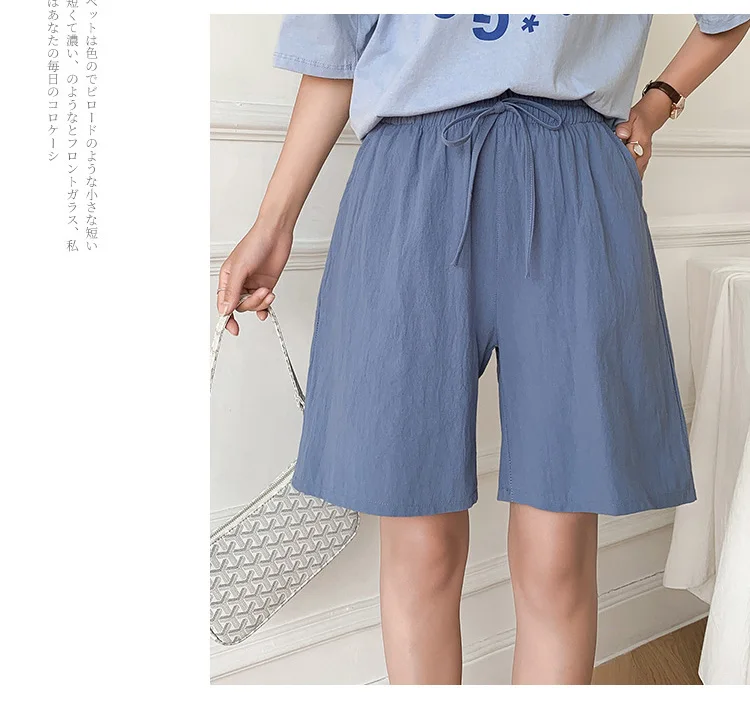 Women Summer Cool Solid Color Casual Pants Cotton Material Fashion Comfort Daily Loose High Waisted Pants