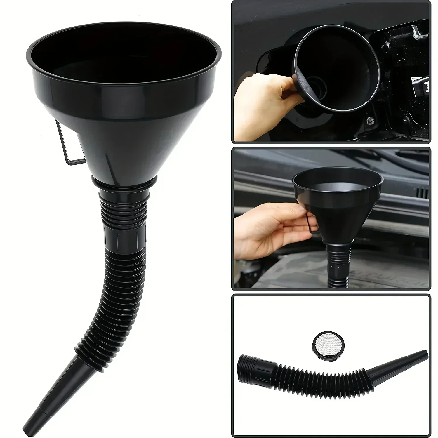 1 PC Multi Functional Flexible Funnel: Spill-Proof Oil Changing Tool with Wide Mouth & Handle Automobile