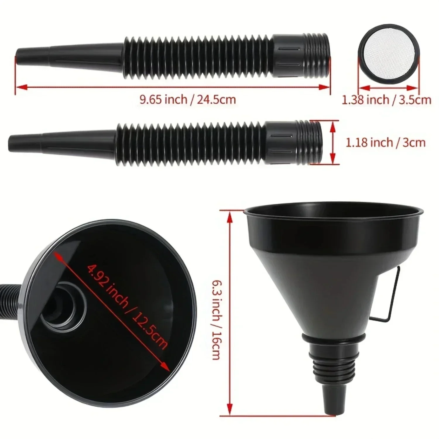1 PC Multi Functional Flexible Funnel: Spill-Proof Oil Changing Tool with Wide Mouth & Handle Automobile