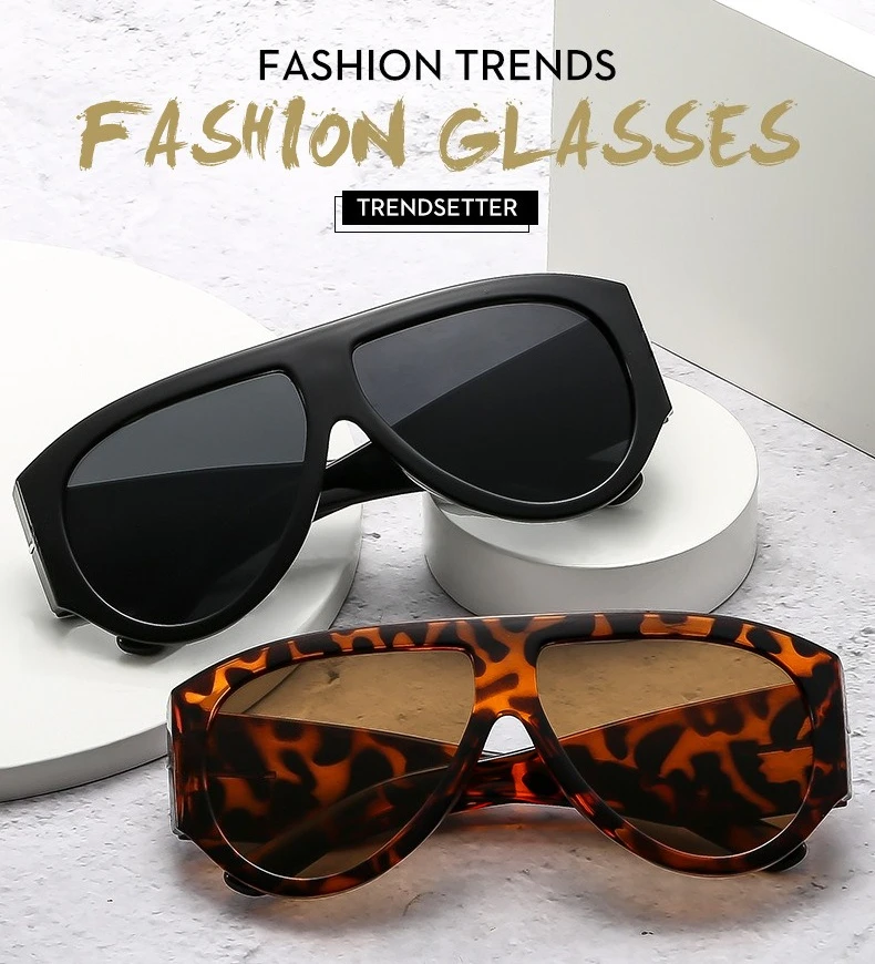 New Trendy Oversized Large Frame Y2K Cat Eye Sunglasses for Women Vintage Retro Oval Gradient Sunglasses UV400 Decoration Shades