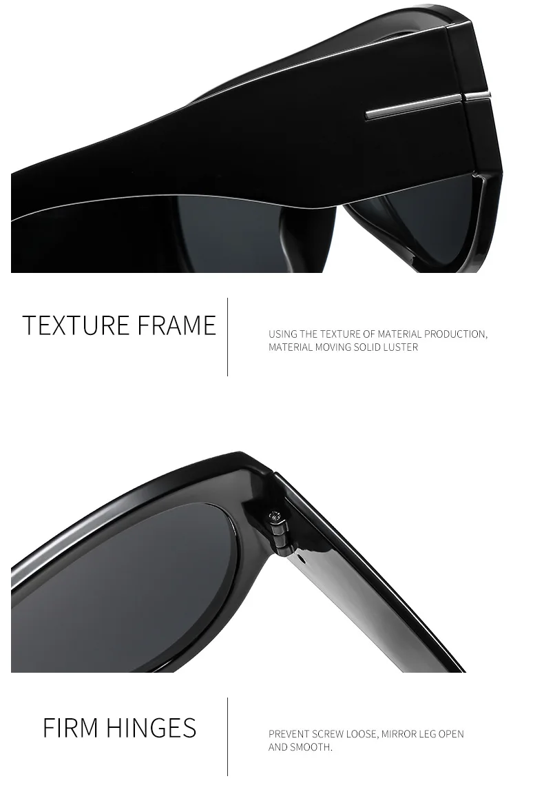 New Trendy Oversized Large Frame Y2K Cat Eye Sunglasses for Women Vintage Retro Oval Gradient Sunglasses UV400 Decoration Shades