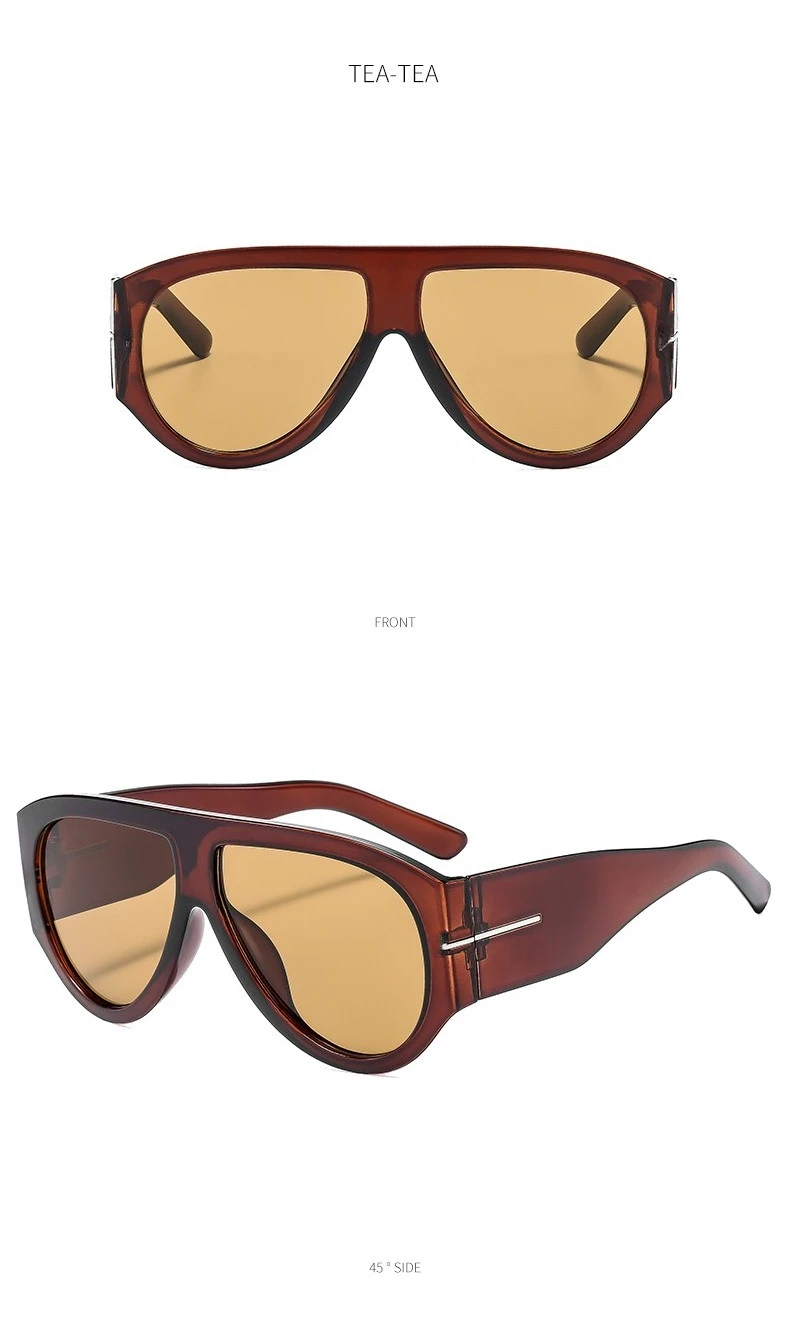 New Trendy Oversized Large Frame Y2K Cat Eye Sunglasses for Women Vintage Retro Oval Gradient Sunglasses UV400 Decoration Shades