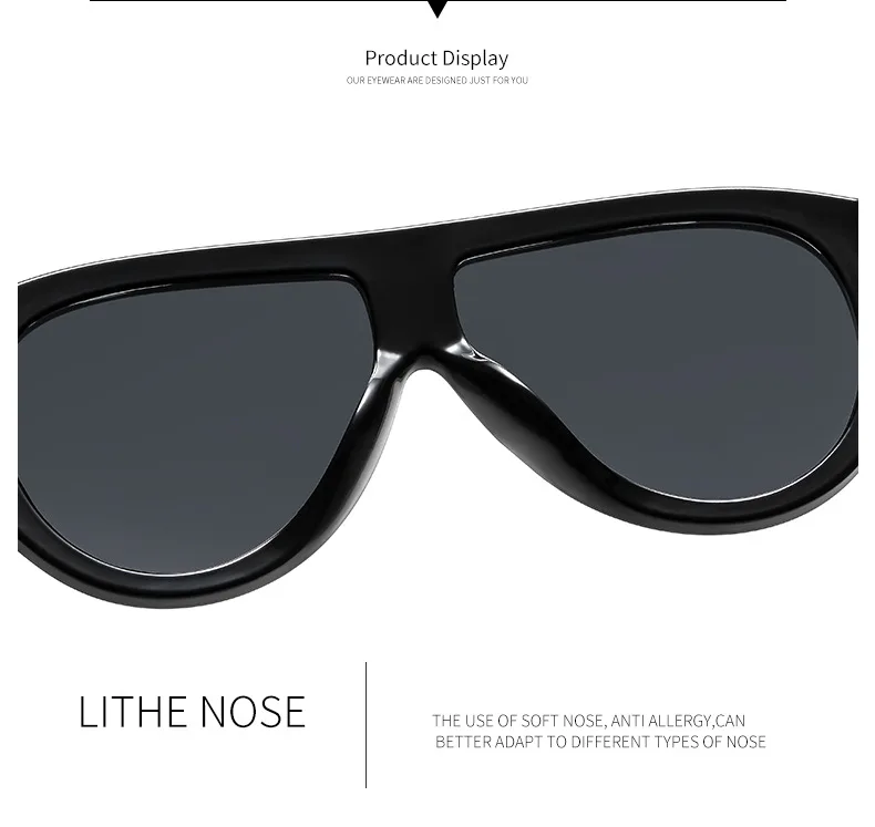 New Trendy Oversized Large Frame Y2K Cat Eye Sunglasses for Women Vintage Retro Oval Gradient Sunglasses UV400 Decoration Shades