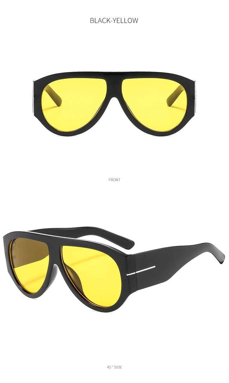 New Trendy Oversized Large Frame Y2K Cat Eye Sunglasses for Women Vintage Retro Oval Gradient Sunglasses UV400 Decoration Shades