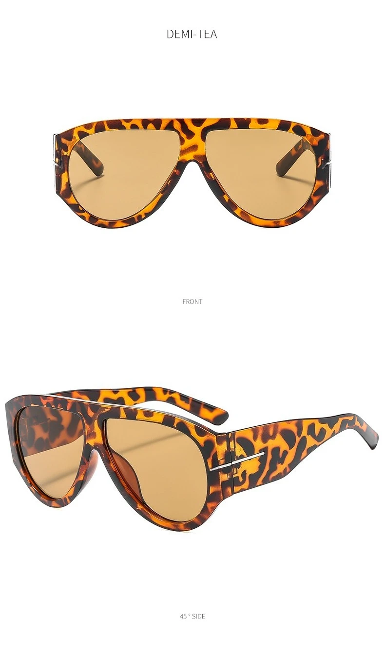 New Trendy Oversized Large Frame Y2K Cat Eye Sunglasses for Women Vintage Retro Oval Gradient Sunglasses UV400 Decoration Shades