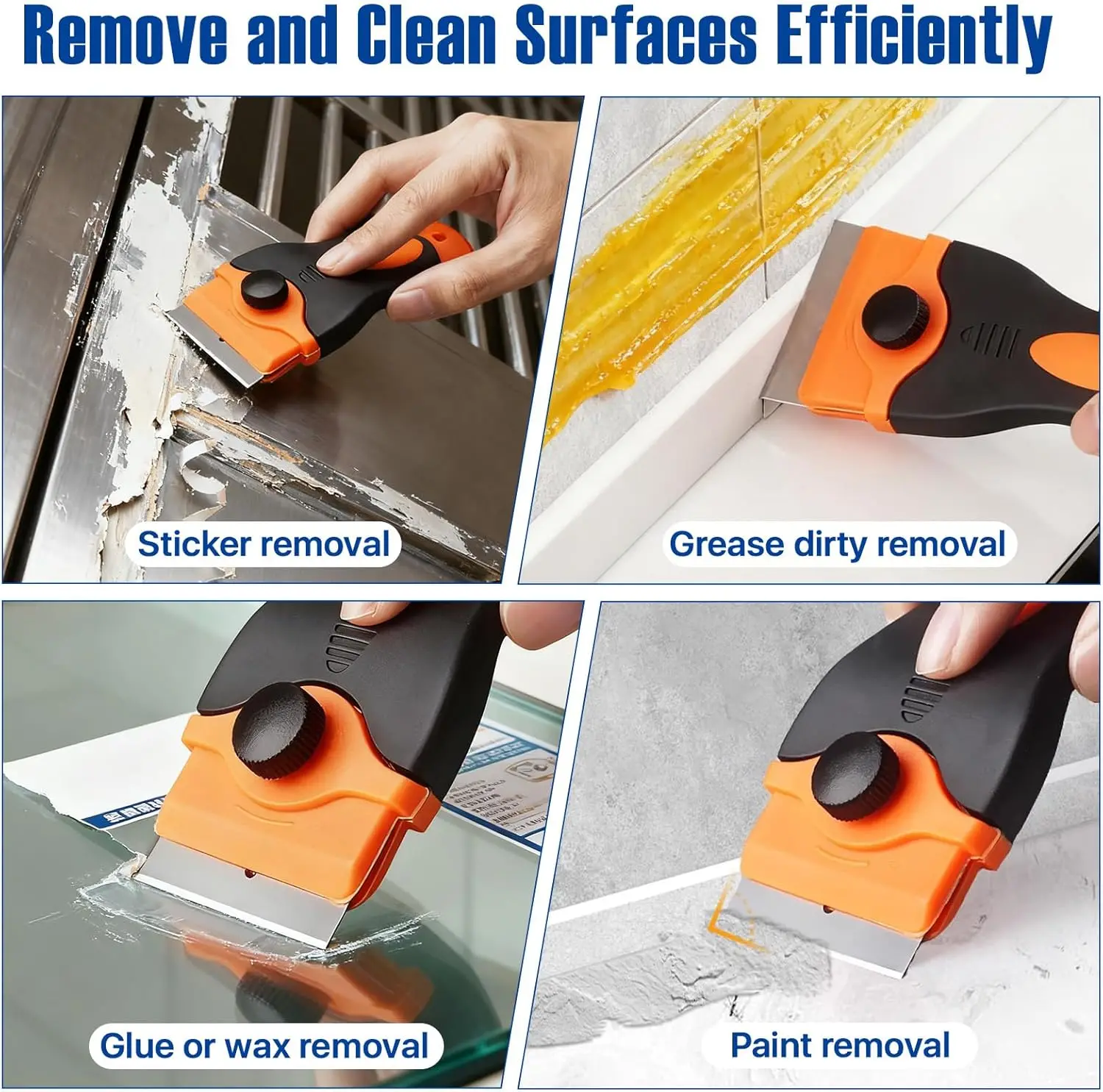 Replacement Scraper Blades Adhesive Scraper Cutter Car Sticker Remover Glass Paint Scraper Cleaning Tool for Removing Label Glue