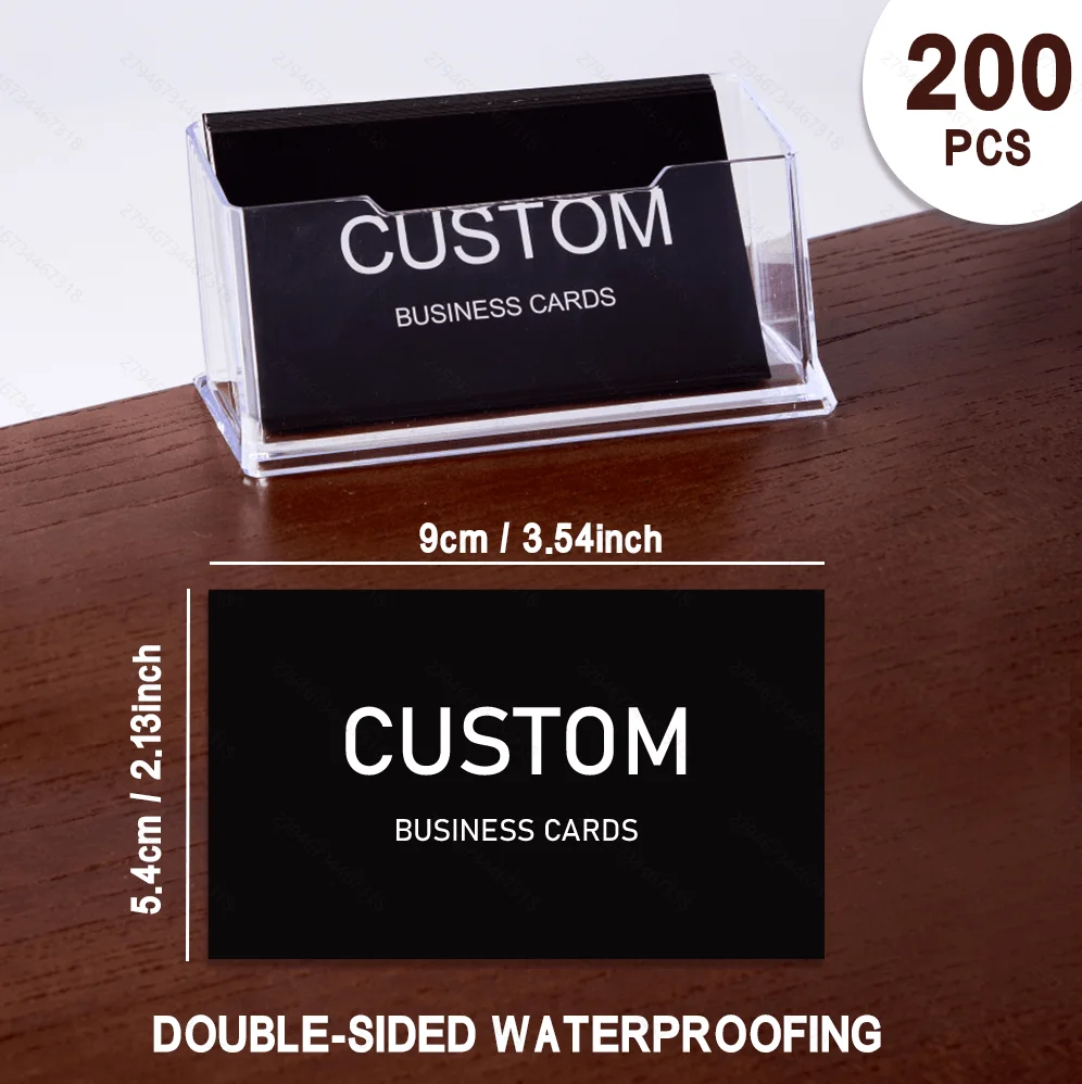 200/500/1000pcs Customizable Cards, Personalized Business Cards with Acrylic Storage Box, Matte Film Thank You Invitations