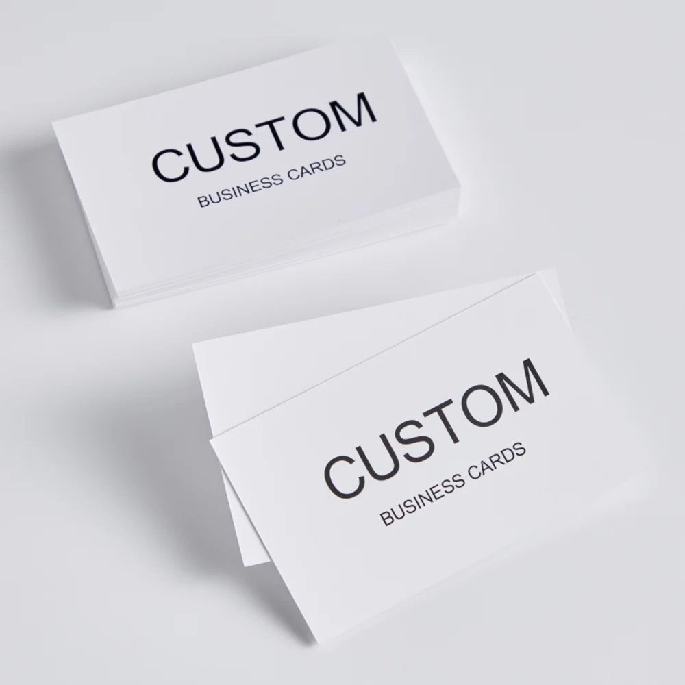 200/500/1000pcs Customizable Cards, Personalized Business Cards with Acrylic Storage Box, Matte Film Thank You Invitations