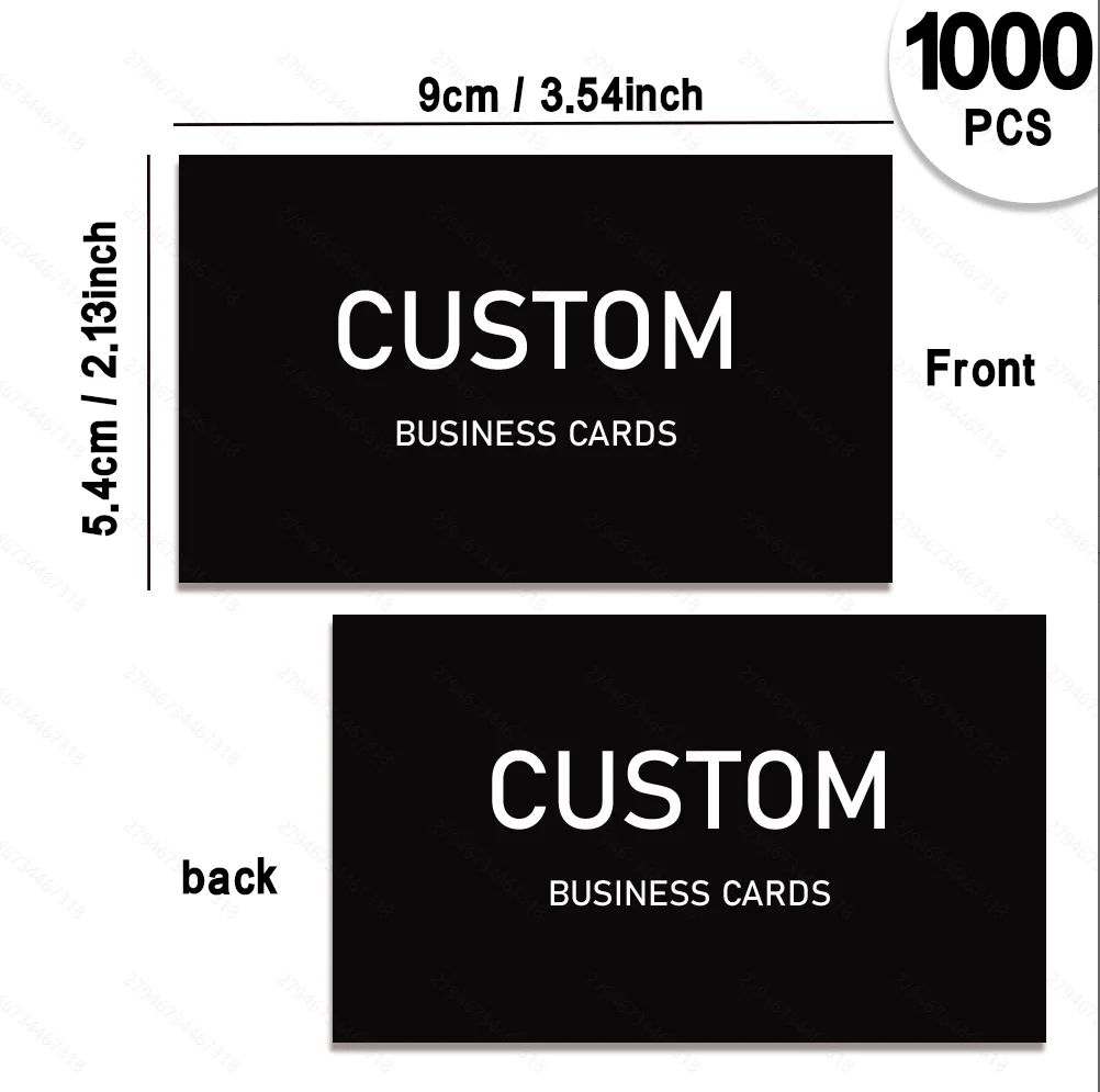 200/500/1000pcs Customizable Cards, Personalized Business Cards with Acrylic Storage Box, Matte Film Thank You Invitations