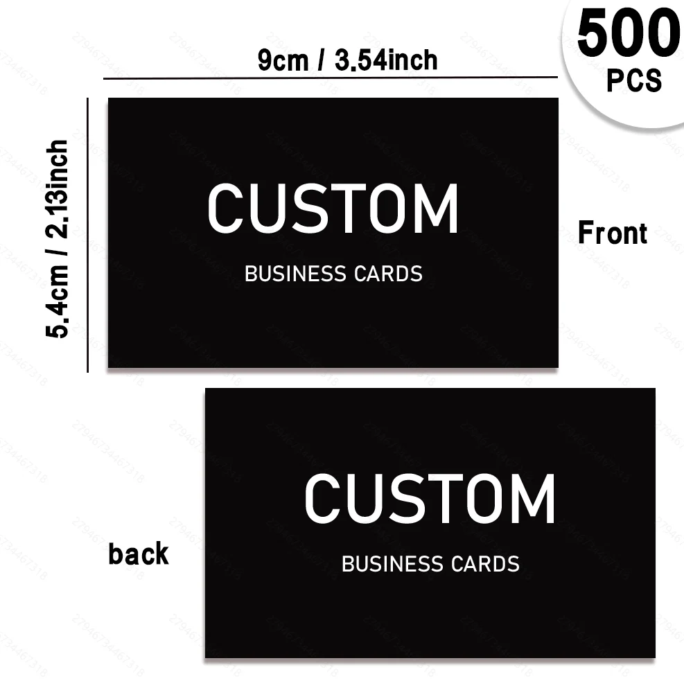 200/500/1000pcs Customizable Cards, Personalized Business Cards with Acrylic Storage Box, Matte Film Thank You Invitations