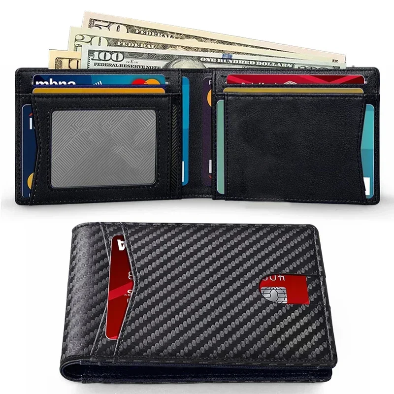 Mens Wallet Card Holder for Smart Wallet for Men Compatible with Apple Air Tag RFID Blocking Slim Carbon Fiber AirTag Wallet