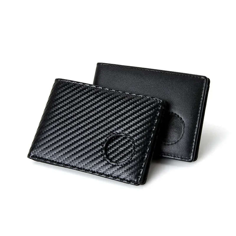 Mens Wallet Card Holder for Smart Wallet for Men Compatible with Apple Air Tag RFID Blocking Slim Carbon Fiber AirTag Wallet