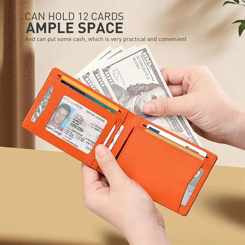 Mens Wallet Card Holder for Smart Wallet for Men Compatible with Apple Air Tag RFID Blocking Slim Carbon Fiber AirTag Wallet