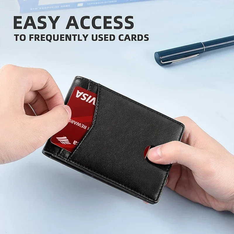 Mens Wallet Card Holder for Smart Wallet for Men Compatible with Apple Air Tag RFID Blocking Slim Carbon Fiber AirTag Wallet