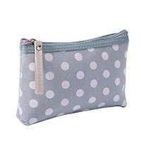Classic Hot Selling Polka Dot Fabric Makeup Bags Waterproof Portable Zipper Wash Cosmetic Pouch Girl Phone Key Bag