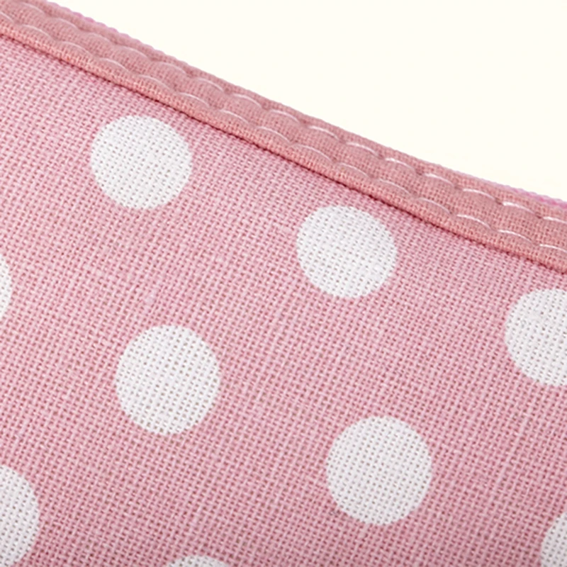 Classic Hot Selling Polka Dot Fabric Makeup Bags Waterproof Portable Zipper Wash Cosmetic Pouch Girl Phone Key Bag