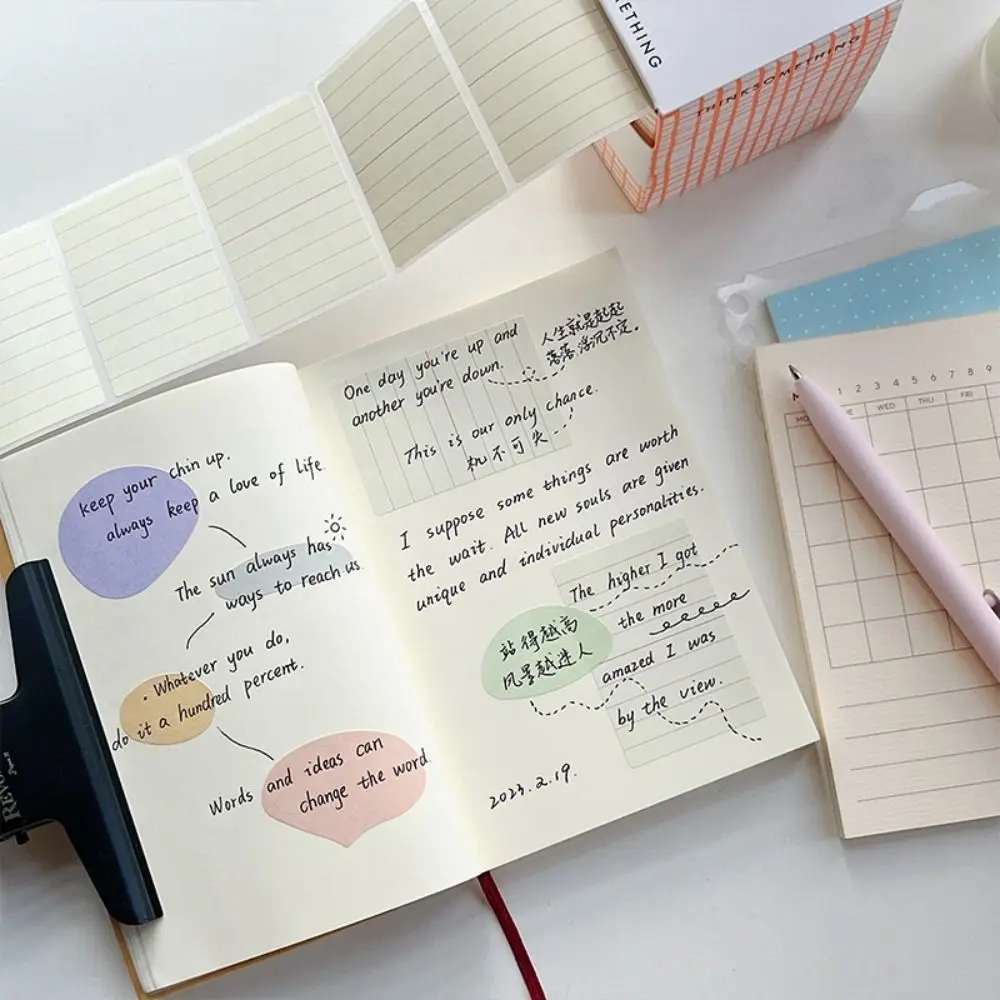 100PCS/Set Pull-out Memo Pad Creative Sticky Note Full Adhesive Labels Stickers DIY Scrapbook Sticker Student Tearable Notepad