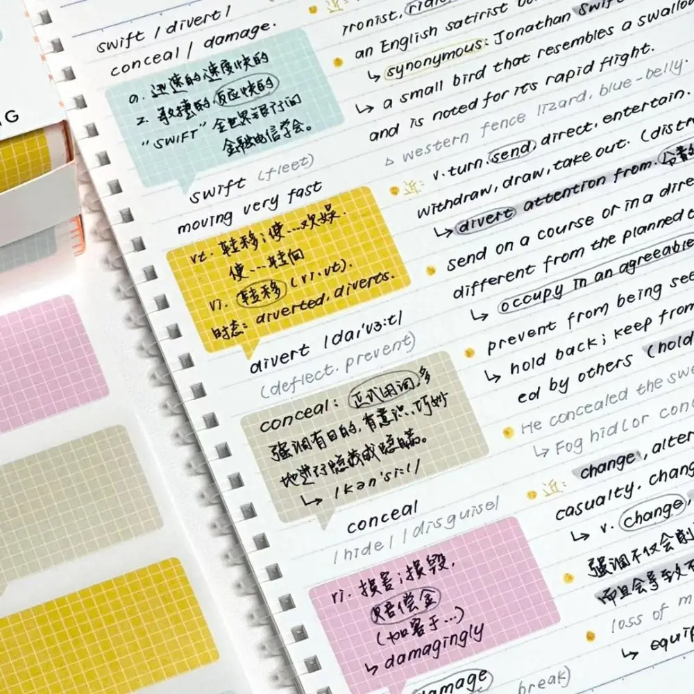 100PCS/Set Pull-out Memo Pad Creative Sticky Note Full Adhesive Labels Stickers DIY Scrapbook Sticker Student Tearable Notepad