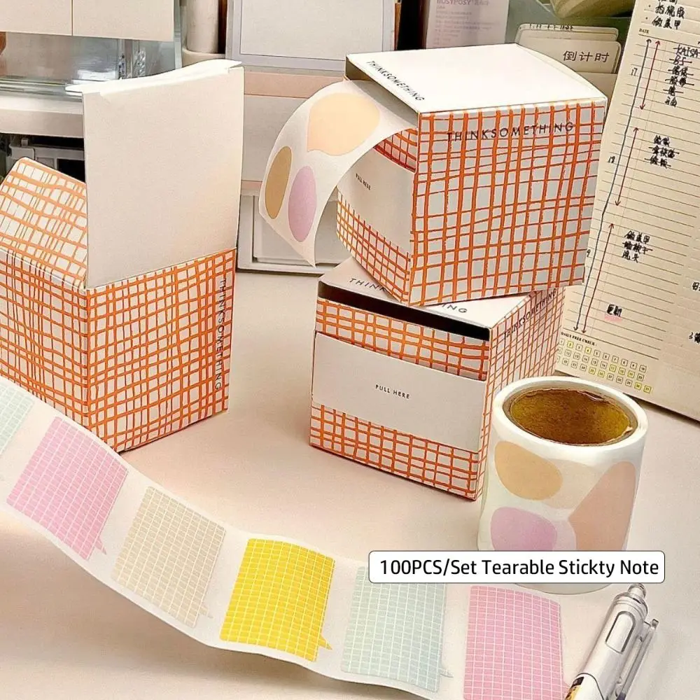 100PCS/Set Pull-out Memo Pad Creative Sticky Note Full Adhesive Labels Stickers DIY Scrapbook Sticker Student Tearable Notepad