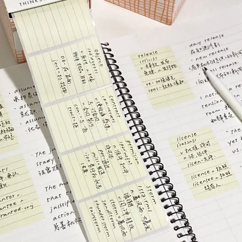 100PCS/Set Pull-out Memo Pad Creative Sticky Note Full Adhesive Labels Stickers DIY Scrapbook Sticker Student Tearable Notepad