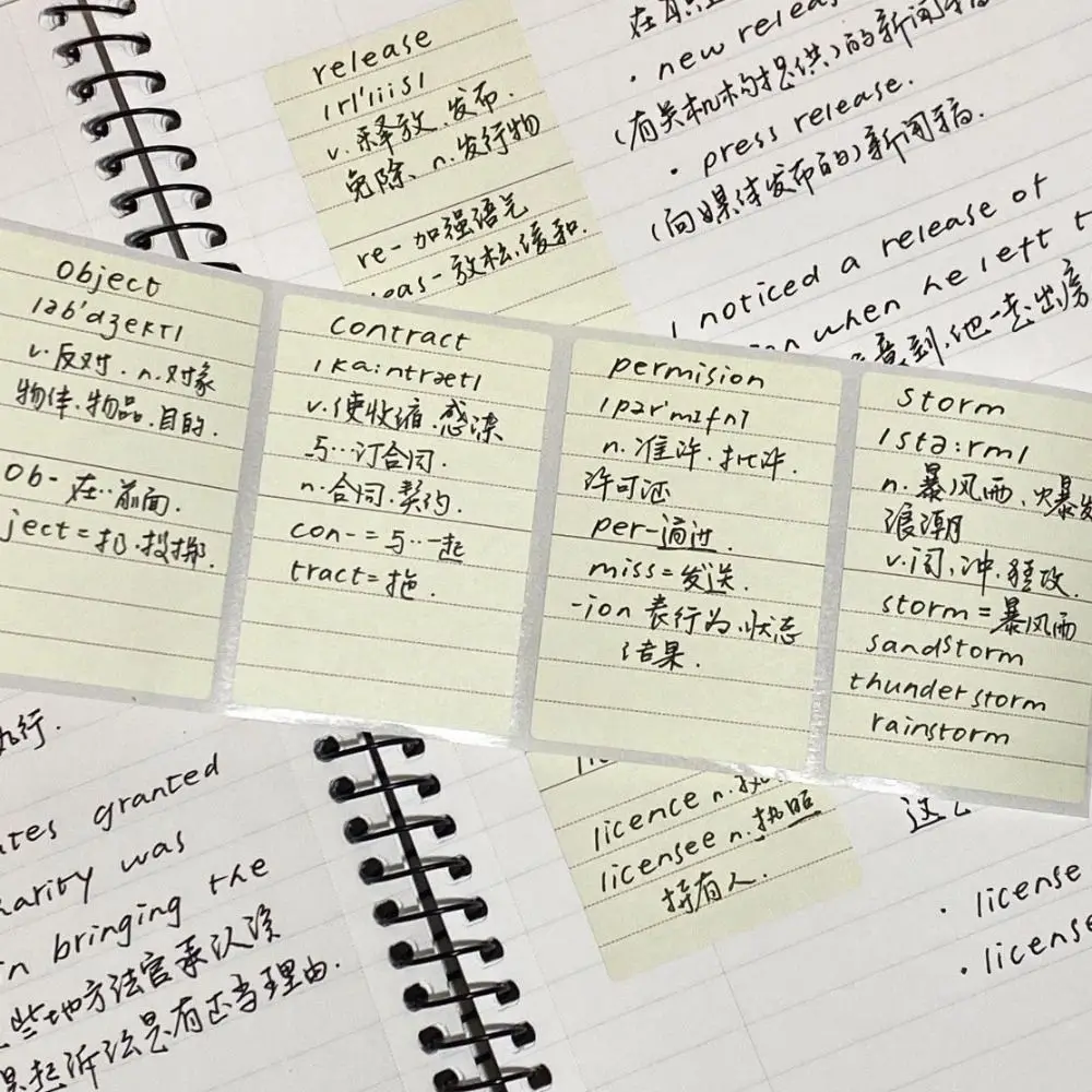 100PCS/Set Pull-out Memo Pad Creative Sticky Note Full Adhesive Labels Stickers DIY Scrapbook Sticker Student Tearable Notepad
