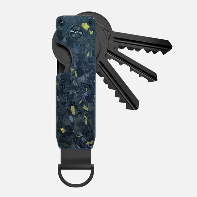 Key Organizer Compact Holder Metal Key Chain Minimalist Key Case Holder for Keychain Secures 2-6 Keys