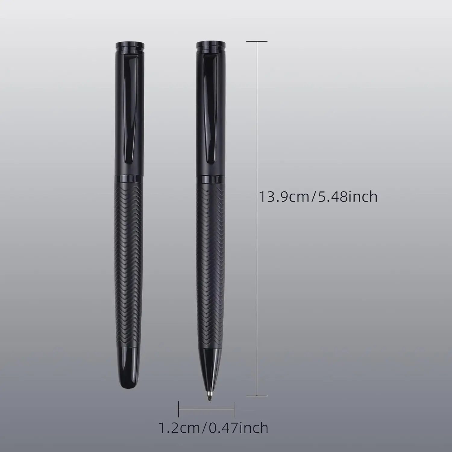 1 Set of Ballpoint Pen and Rollerball Pen with Two Replaceable Pen Refills and Gift Box, Suitable for Business, School, Journaling