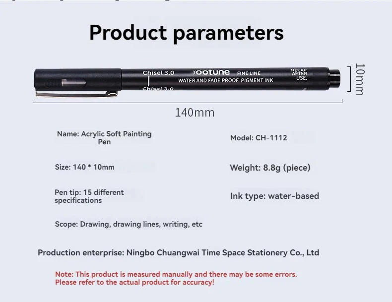 15/3 Size Fineliner Pens Black Micro Pigment Liner Pen Multiliner Drawing Pen for Artist Sketching Drawing Drafting Comic Design