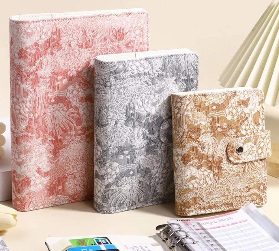 A5 A6 A7 Vintage Embossed Cover Money Budget Planner Binder DIY Binder Notebook Cover Diary Agenda Planner Paper Cover School