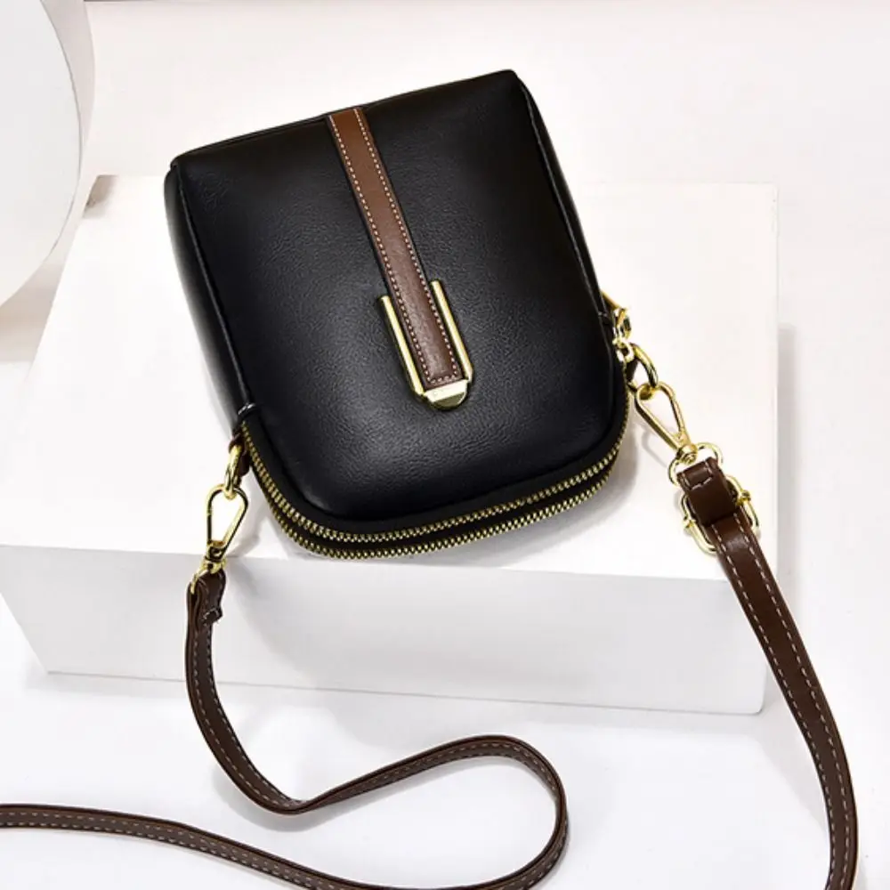 Lightweight Mini Crossbody Shoulder Phone Bag Retro All-match Vertical Cellphone Bag Women Crossbody Leather Shoulder Bags
