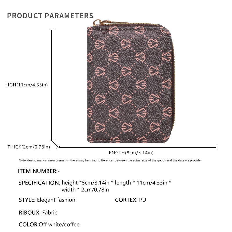 Zipper Around Credit Card Holder, Mini Printed Clutch Coin Purse, Portable Card Wallet With Multi Card Slots