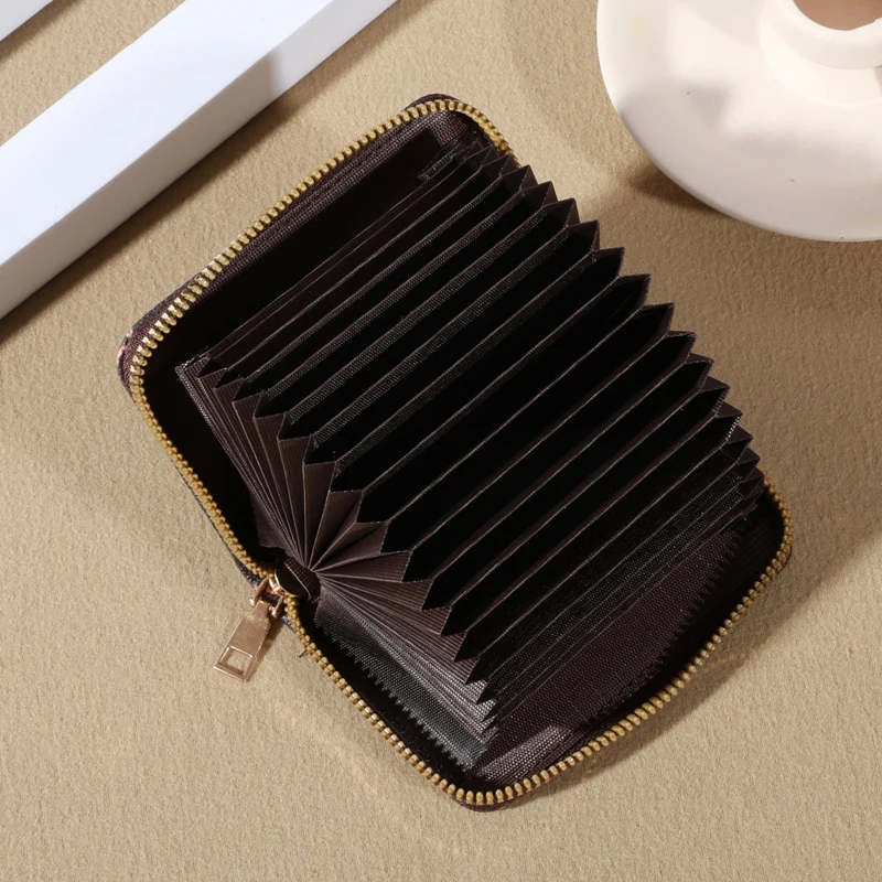 Zipper Around Credit Card Holder, Mini Printed Clutch Coin Purse, Portable Card Wallet With Multi Card Slots