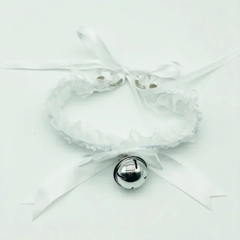 Lace Aesthetic Necklace Bow Knot Bell Choker Necklace Women's Cute Collar Gothic Simple Sexy Lovely Pendant Fashion Jewelry