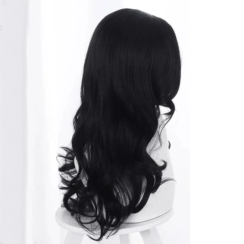 Halloween The Witch Yennefer of Vengerberg Long Black Wavy Wig Women Role Play Black Hair Cosplay Wavy Wig + Wig Cap