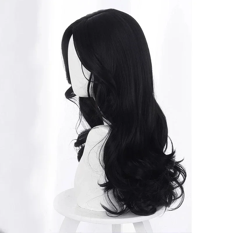 Halloween The Witch Yennefer of Vengerberg Long Black Wavy Wig Women Role Play Black Hair Cosplay Wavy Wig + Wig Cap