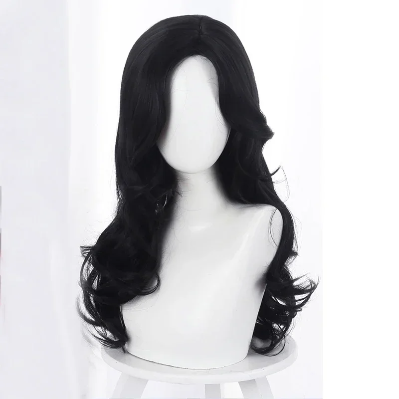 Halloween The Witch Yennefer of Vengerberg Long Black Wavy Wig Women Role Play Black Hair Cosplay Wavy Wig + Wig Cap