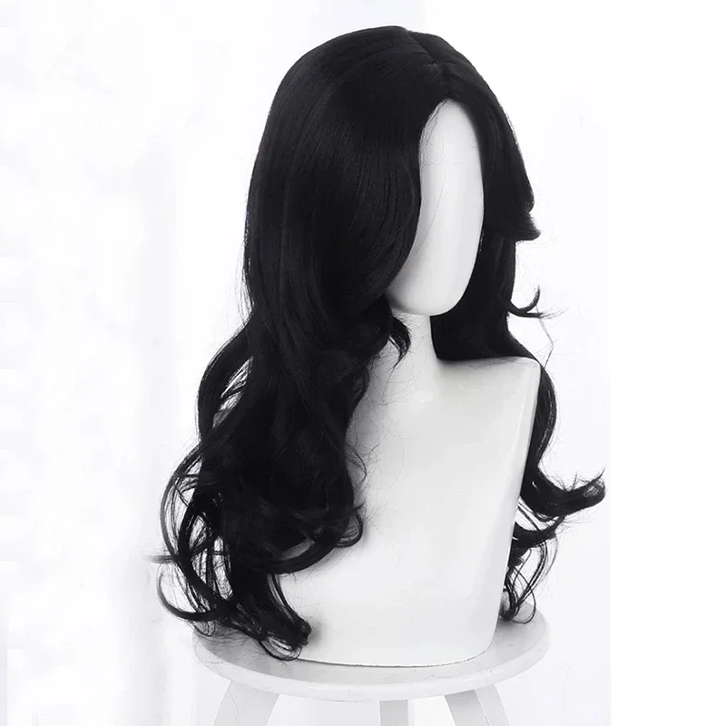 Halloween The Witch Yennefer of Vengerberg Long Black Wavy Wig Women Role Play Black Hair Cosplay Wavy Wig + Wig Cap