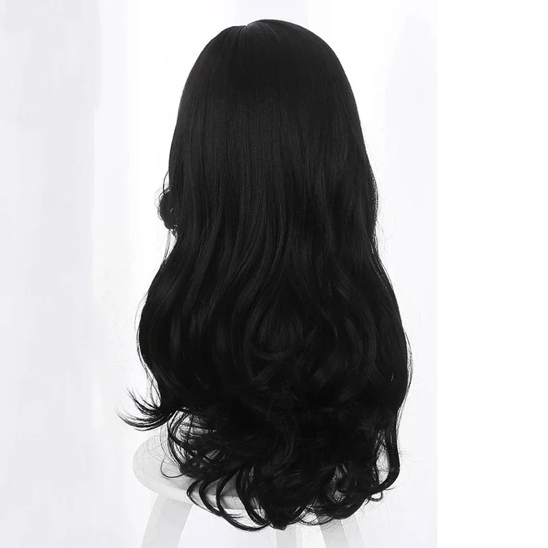 Halloween The Witch Yennefer of Vengerberg Long Black Wavy Wig Women Role Play Black Hair Cosplay Wavy Wig + Wig Cap