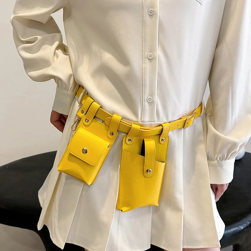 Designer Women Waist Bag 2024 summer Belt bag Phone Pack Trend Candy color Leather Shoulder Crossbody Chest Bags Lady Fanny Pack