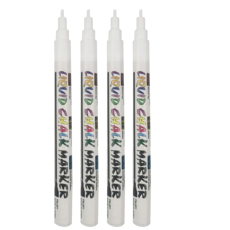 2 Pack Extra Fine Tip White Liquid Chalk Markers - Dry/wet Erase Marker Pen for Small Blackboard, Calendars,Chalkboards, Window