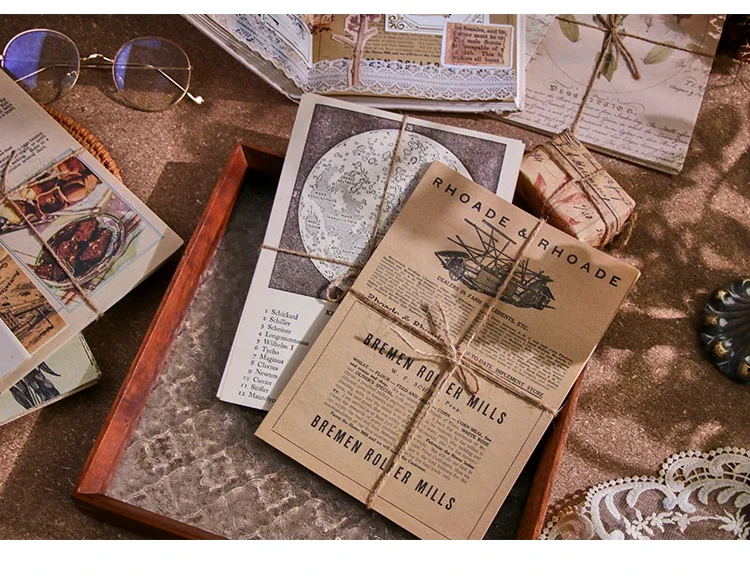 Journamm 30pcs/pack Vintage Newspaper Style Materials Paper Lightweight Paper DIY Scrapbooking Collage Junk Journal Decor Paper
